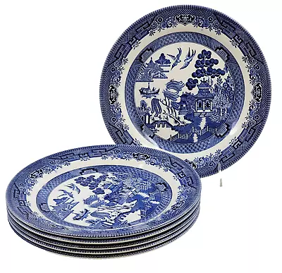 Buy 6 CHURCHILL China (Colombia)  BLUE WILLOW 10 1/2  Dinner Plates • 38.41£