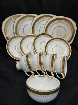 Buy Vintage 13 Piece Windsor Bone China Tea Set - White And Gold Made In England  • 50£