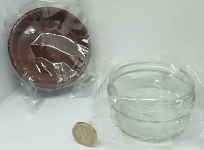Buy 2x Empty Clear Glass Gu Pot/Ceramic Shallow Ramekin Dishes Tealight Holder Craft • 3.99£