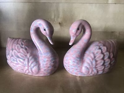 Buy Vintage Ceramic Swan Pink & Blue Matchmaker Staffordshire • 28£