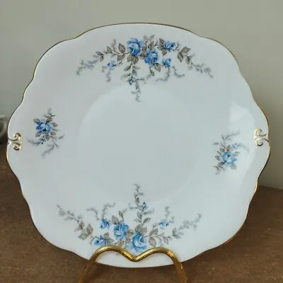 Buy Vintage, Duchess 'Blue Rose' Pattern, Bone China, Cake Or Sandwich Serving Plate • 5.95£