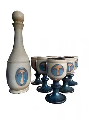 Buy Laugharne Pottery Viking Goblet And Carafe Set • 50£