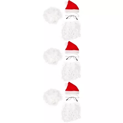 Buy Santa Claus Hat & Wig Set With Beard & Glasses For Xmas Costume Party • 37.68£