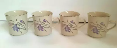 Buy China Pearl Stone Ware 1988 Orchid Iris Tea Coffee Cups Mugs Set Of 4 Pre-owned • 26.26£