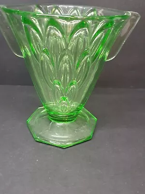 Buy Vintage Art Deco Green Uranium Glass Vase • 22.50£