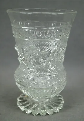 Buy French Belgian Mold Blown Scrollwork & Sand Flint Glass Tumbler Spa Glass C1840s • 142.31£