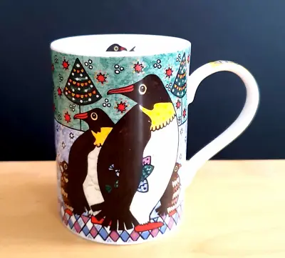 Buy Fabulous Fishing Penguins Cup By Helen Rhodes For Queens Pottery England • 8£