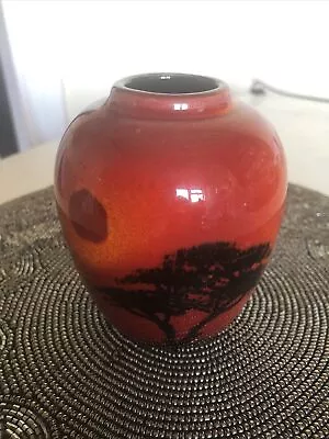 Buy Poole Pottery Vase African Sky, Orange & Red Signed AX 4” • 34.99£