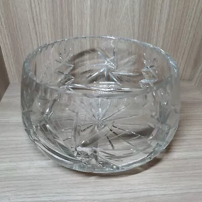 Buy Heavy Lead Crystal Cut Glass Bowl 19cm Super Quality Vintage - Great Condition • 19.99£