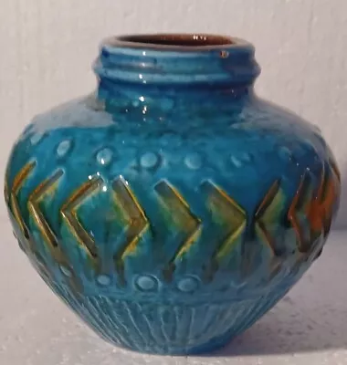 Buy Vintage Carstens Fat Lava West German Turquoise Pottery Vase 47-15 • 19.99£