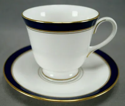 Buy Royal Worcester Howard Cobalt Blue & Gold Bone China Footed Cup & Saucer • 14.22£