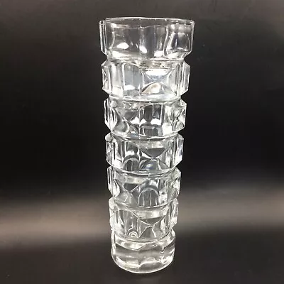 Buy Sklo Clear Glass Recess Opic Vase By Rudolf Jurnikl - Czechoslovackia - MCM • 19.99£