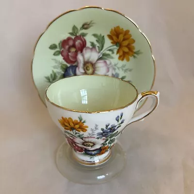 Buy Royal Sutherland Staffordshire England Bone China Floral Tea Cup & Saucer • 18.94£