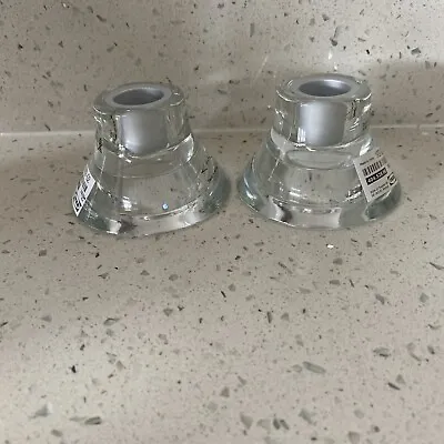 Buy IKEA Glass Candle Holders Reversible Taper Or Votive Design By K & M Hagberg X 2 • 9.99£