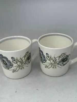Buy Set X2 Pair Wedgwood Glen Mist Susie Cooper Small Mugs Cups Blue Floral Set  #LH • 5.41£