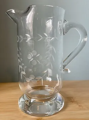 Buy Vintage Etched Footed Water Pitcher/Jug • 9.99£