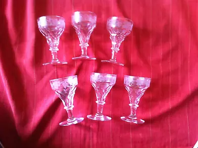 Buy Set Of 6 John Walsh - Fruiting Vine Design ART DECO COUPE GLASSES 1930s • 75£