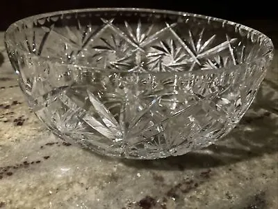 Buy Vintage  Cut Glass Star Design Scalloped Trifle/ Bowl 8.5 “ Diameter 3.2” Tall • 13£