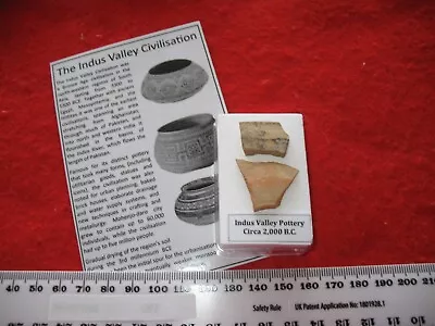 Buy Indus Valley 1500 B.C. Patterned Painted Pottery Shard Fragment Display Case #7 • 15£
