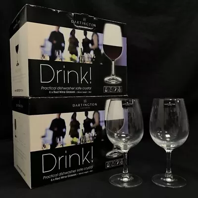Buy Dartington Crystal Red Wine Glasses X 12 Single Stem 18.5cm 45cl Boxed RMF05-SM • 21.49£