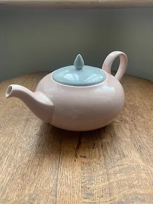 Buy Vintage 1980s Poole Teapot Tableware For BHS  Mottled Pink With Baby Blue Lid • 17.50£