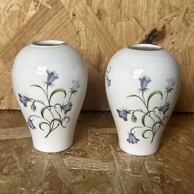 Buy 2 X Vintage Spode China Campanula Blue Flower Vase 10cm • 11.99£