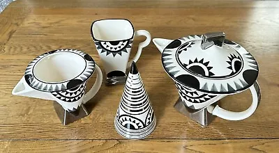 Buy Moorland Pottery Chelsea Works Art Deco Tea Set Teapot Sugar Shaker Mug Bundle • 99.99£
