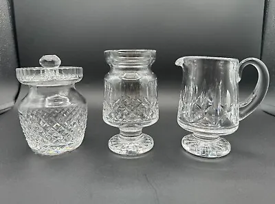 Buy 3 WATERFORD CRYSTAL Pieces: Alana Preserve Jar, Lismore Creamer &Open Sugar Bowl • 130£