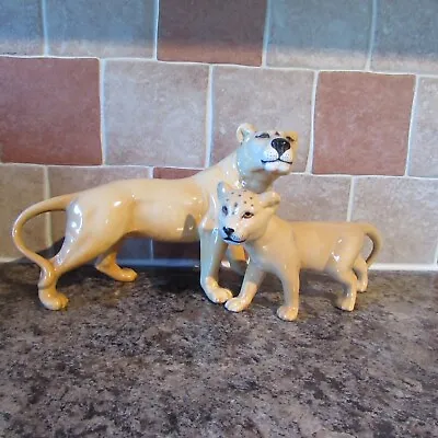 Buy Beswick Lioness Facing Right And Lion Cub  Facing Left • 60£