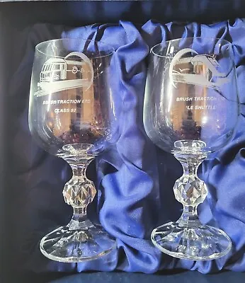 Buy Brush Traction Engraved Commemorative Drinking Glasses - 2 Off In Original Box. • 24.99£