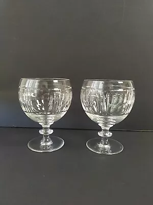 Buy Pair Of Webb Corbett Crystal Georgian Style Wine/Water Glass - 13cm Tall - 300ml • 25£