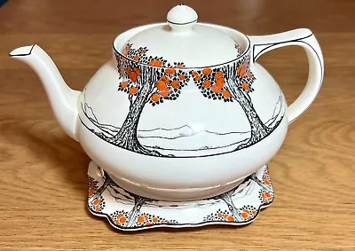 Buy Rare Art Deco Crown Ducal Orange Tree Teapot And Stand Superb Condition • 35£