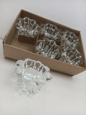 Buy  Vintage Heavy Cut Glass Candle / Tealight Holders Stamped Reims France SET OF 6 • 45£