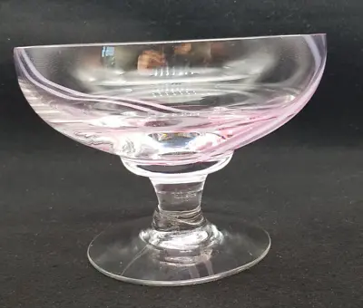 Buy Vintage Caithness Pink Swirl Glass Footed Fruit Bowl Dish, 12 Cm High (C) • 12.50£