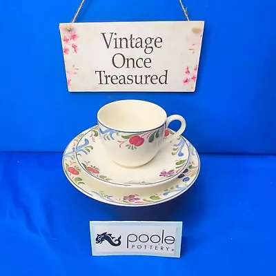 Buy Poole Pottery CRANBORNE * TEA TRIO Tea Cup,  Saucer, Side Plate * Vintage VGC • 11.25£