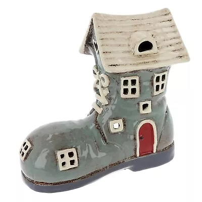 Buy Village Pottery Grey Large Boot Tealight Holder Boxed JD331063 • 24.99£