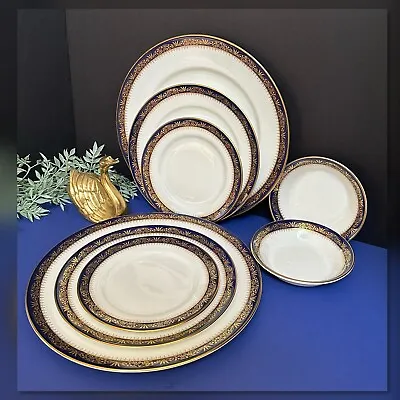 Buy Vintage Balmoral Blue By John Aynsley  Blue And Gold - 8 Mixed Pieces • 236.81£