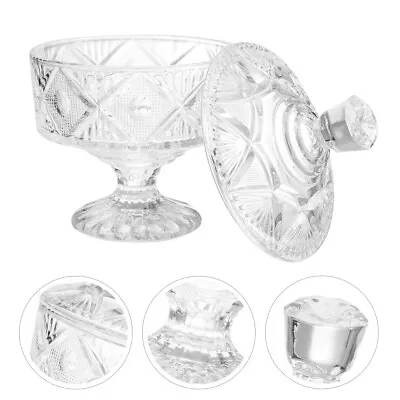 Buy Crystal Glass Candy Canister With Embossed Design For Home Or Office • 25.59£