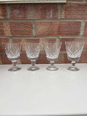 Buy 4 X Royal Doulton Crystal Cut Wine Glasses Julia Pattern Size 11.7cm (4” 5/8 In) • 22£