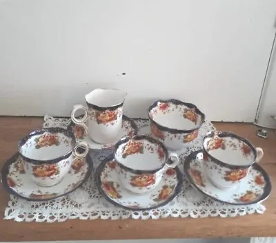 Buy Vintage Crown Bone China Tea Set For Three, Imari Pattern. • 35£