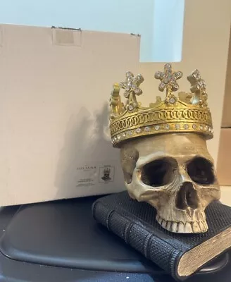 Buy Gothic Skull King With Crown On Book Ornament Boxed By Juliana • 40£