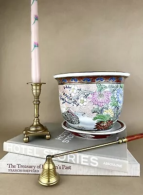 Buy Vintage Kewdos Ltd Pottery Chinese Planter/Saucer, Flower Pot • 48.99£