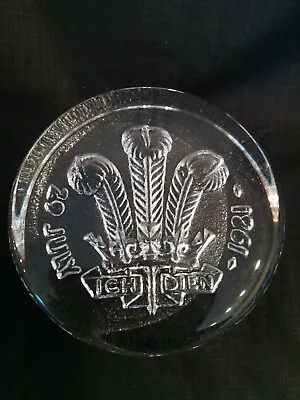 Buy Dartington Crystal Glass Paperweight Charles And Diana Wedding 1981 Ex. Conditio • 3.90£