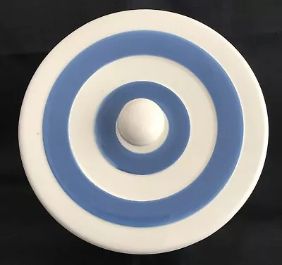 Buy Blue & White Striped Pottery Cake Dome 7.5” Diameter  • 9.99£