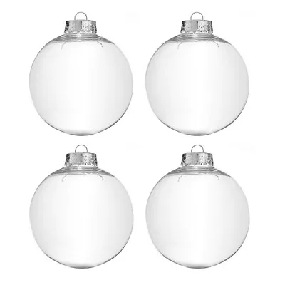 Buy Fillable Empty 5-50X Clear Glass Ball Sphere Christmas Baubles BALLS Ornaments • 60.95£