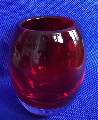 Buy Whitefriars Ruby Red Art Glass Cased Ovoid Shaped Vase Pattern 9518 VGC • 14£
