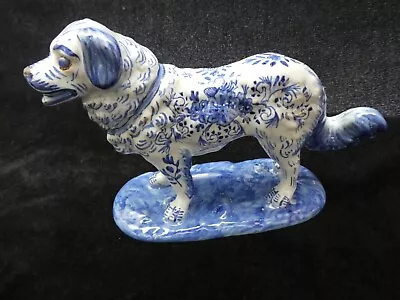 Buy ANTIQUE Poss 18th C. DELFT Blue And White Faience Tin Glaze Dog On Base  Mosanic • 145£