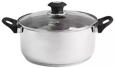 Buy Russell Hobbs Pot 4.4 Litre Stainless Steel Cookware Stock Pot 24cm & Glass Lid • 11.95£