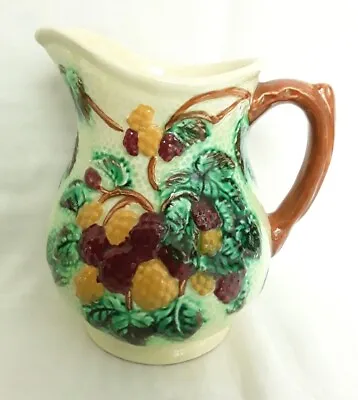 Buy Vintage 'Shorter & Son' Pottery Jug Pitcher With Fruits Berries - 1 Pt • 8.50£