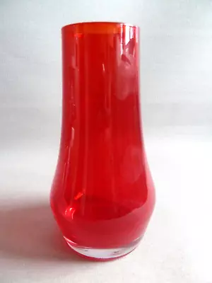 Buy Vintage Riihimaki Red Glass Vase, C,1970's Scandinavian. • 18£